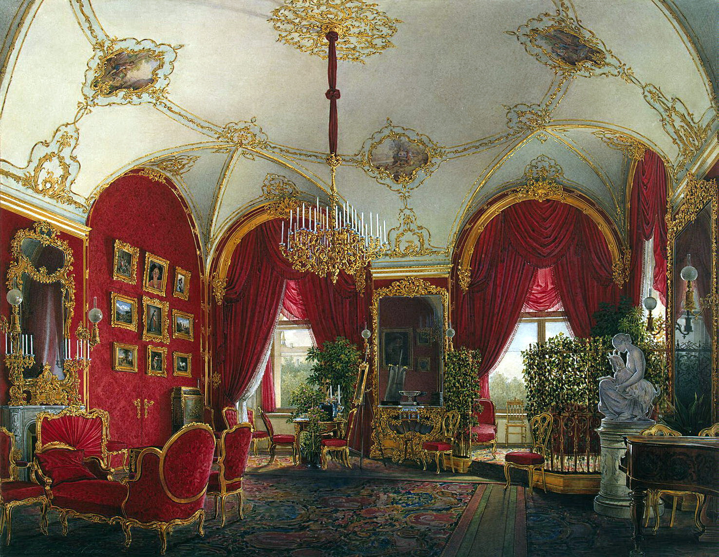 Эдуард Петрович ГАУ (1807-1887) - интерьеры зимнего дворца.